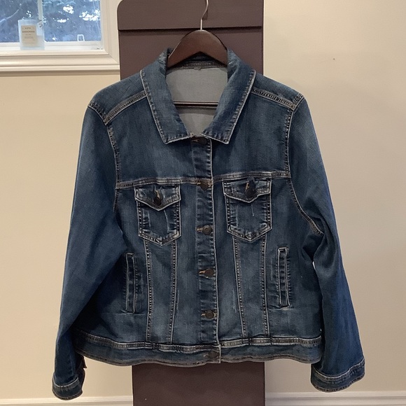 Source Unknown Jackets & Blazers - Plus Size 3X Med Wash Denim Jacket Stretch Cotton Jean Jacket Likely Penningtons